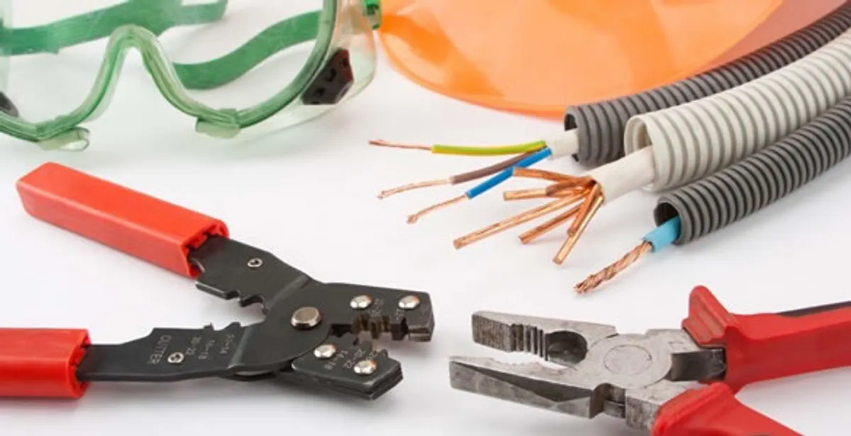 Electrical wiring repair with professional tools and safety equipment in Dauphin, PA