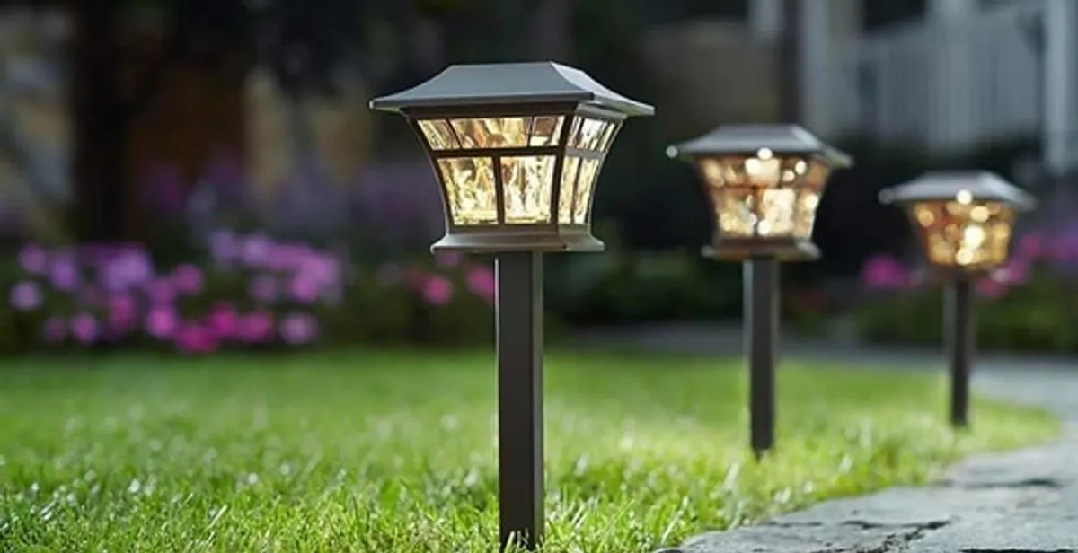landscape lighting installation services with professionally installed pathway lights in Harrisburg, PA